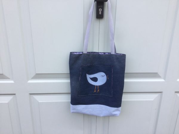 A Lined Tote Bag made from a Pair of Jeans by Catriona Mason Hamilton and District u3a