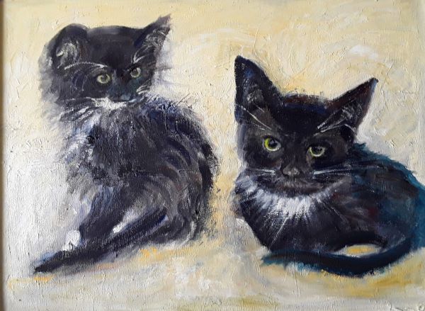 'Two little kittens' by Pamela Wakefield, Marple & District u3a