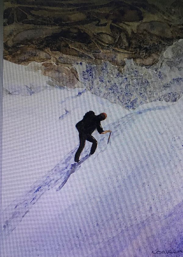 'Climber on Mont BGlanc' by Valerie Salveson, Camberley u3a,