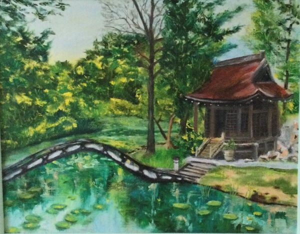 'The Japanese Garden at Tatton' by Joan Davis, Hales u3a
