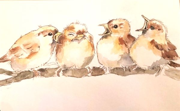 'Sparrows' by Pam Cooke, High Lane u3a