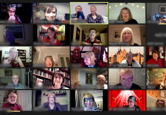 Several people meeting virtually 