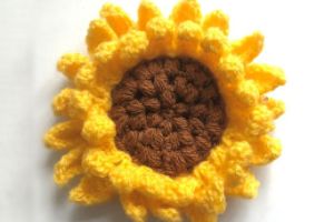 A crocheted sunflower